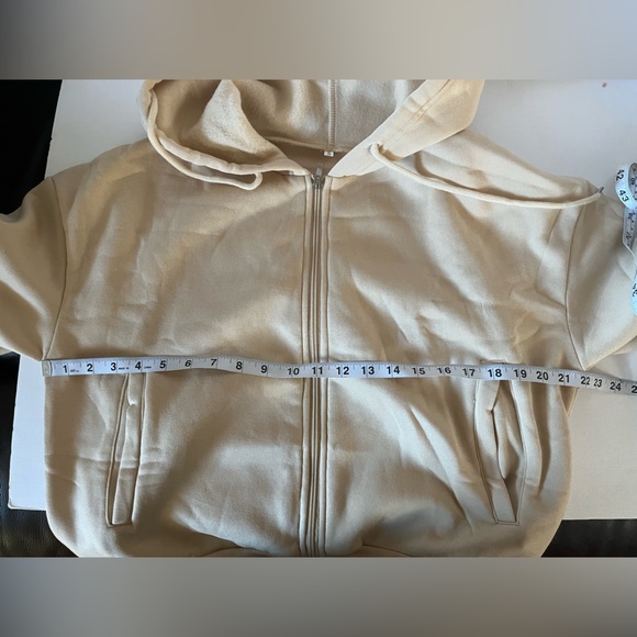 Women's Solid Color Zip Up Thermal Lined Drawstring Hoodie long sleeve  … - Picture 11 of 13